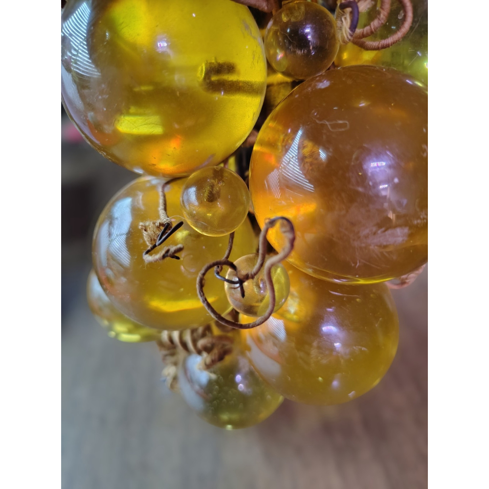 Vintage MidCentury Modern Amber MCM Lucite Grapes LARGE & SMALL! 11.5” Driftwood - Picture 9 of 11
